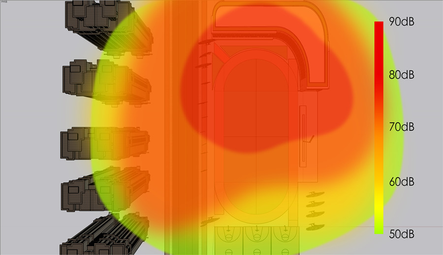 校園定向廣播系統(tǒng)(安靜操場(chǎng)系統(tǒng))聲場(chǎng)改造對(duì)比圖